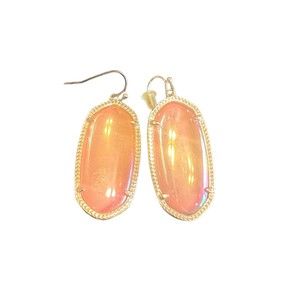 Kendra Scott Elle Earring in Orange Dichroic Glass